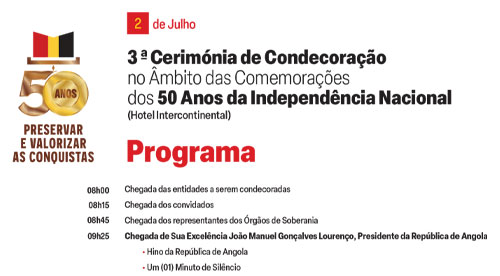 Programa da 3.ª Cerimónia de Condecoração